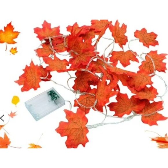 Maple Leaf String Lights 20 LED Autumn Decor - Picture 8 of 9